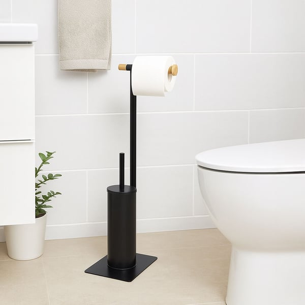 Toiletbørstesæt, 67x18x21 cm, Sort, Natur