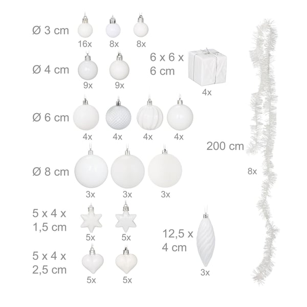 Set med julgranskulor, 36x36x12 cm, Flerfärgad, Kodustaar