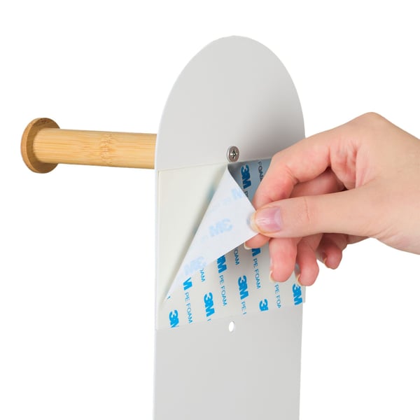 Toiletpapirholder, 66x12x11 cm, metal og bambus