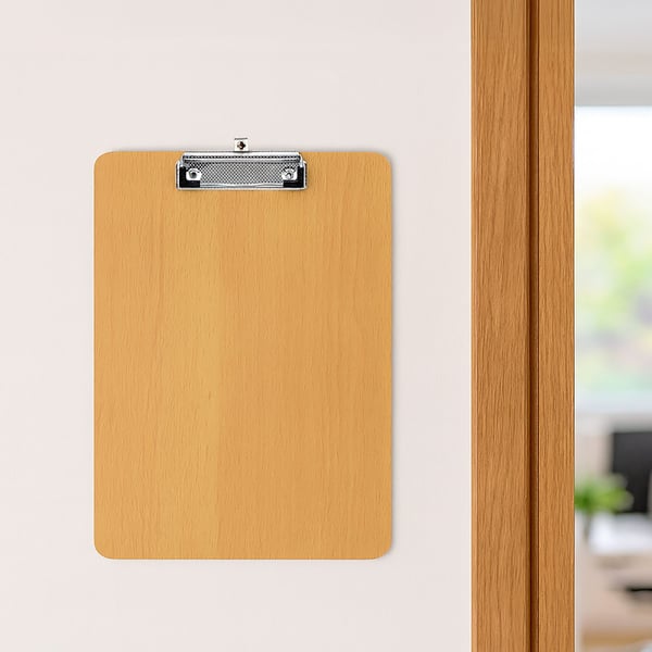 Træ clipboard, 31,5x22,5x0,5 cm, brun sølv, Kodustaar