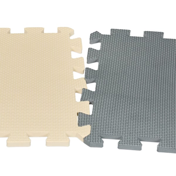 Leikkimatto, 87x87 cm, beige, valkoinen, harmaa