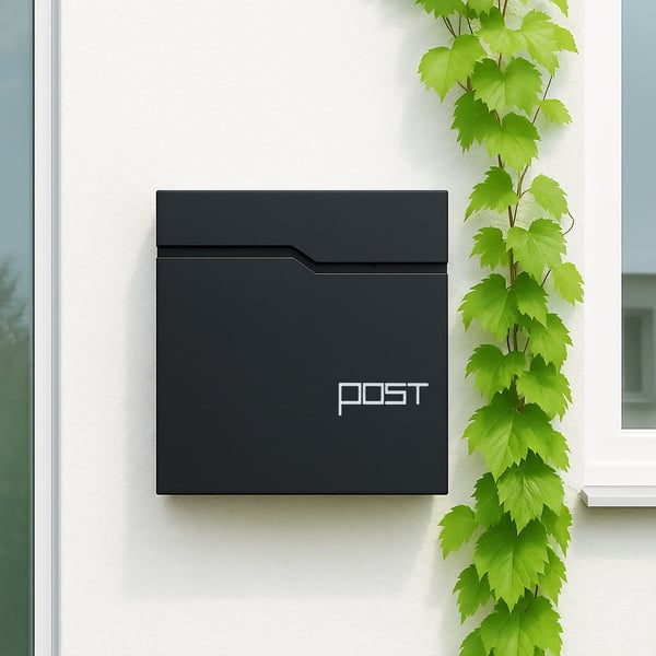 Postkasse med avisholder, 38x37x12 cm, metal, Kodustaar