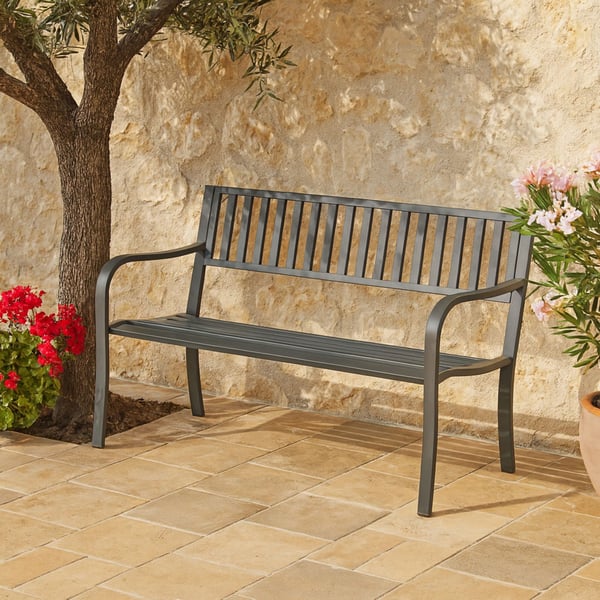 Puutarhapenkki, 82x127.5x59.5 cm, Metalli