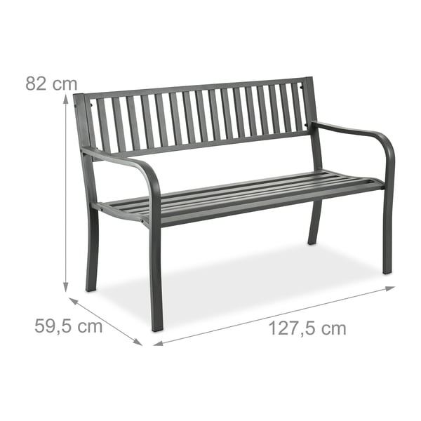 Puutarhapenkki, 82x127.5x59.5 cm, Metalli