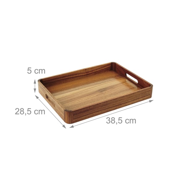 Serveringsbakke, 5x38,5x28,5 cm, Naturlig