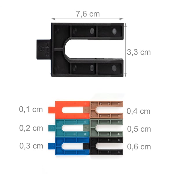 Muoviset välikappaleet, 3,3x7,7 cm, Musta Ruskea Oranssi Sininen Turkoosi Vihreä, Kodustaar