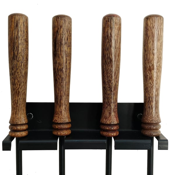 Eldstadsverktyg Set, 54x56x57 cm, Svart Brun