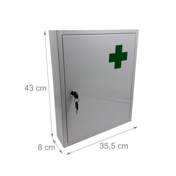 Medicinsk Skab, 43x35,5x8 cm, Hvid