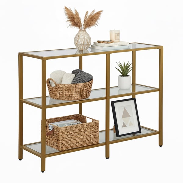 Konsolbord, 73x100x30 cm, glas, jern, Kodustaar