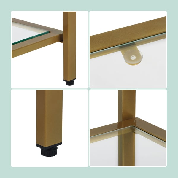 Konsolbord, 73x100x30 cm, glas, jern, Kodustaar