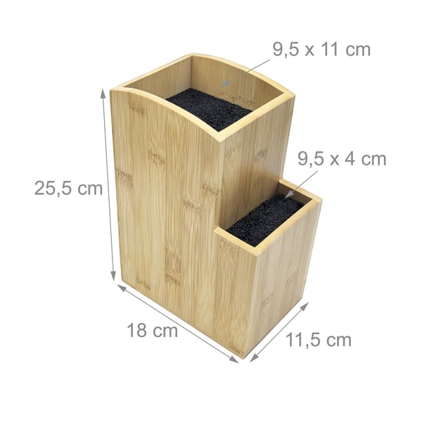 Knivblock, 25,5x11,5x18 cm, Natur, Kodustaar