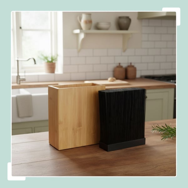 Knivblock, 26x23x11,5 cm, Naturlig brun och svart, Kodustaar