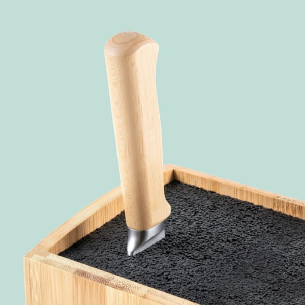 Knivblock, 26x23x11,5 cm, Naturlig brun och svart, Kodustaar