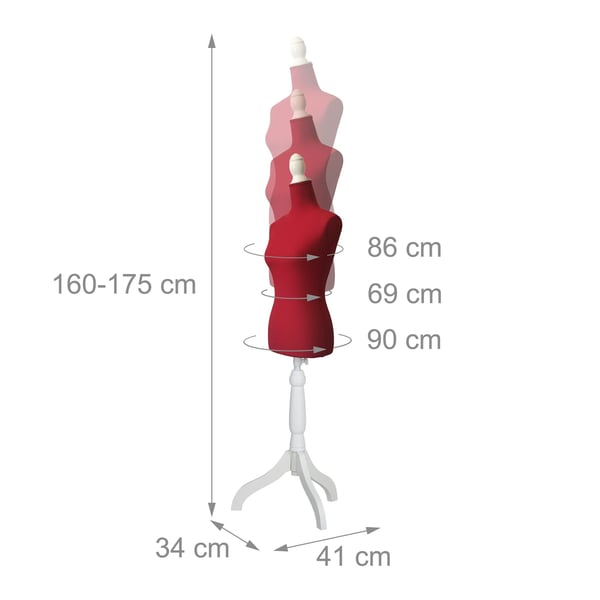 Mannekäng, 165x41x34 cm, polyester, glasfiber, plast, trä, Kodustaar