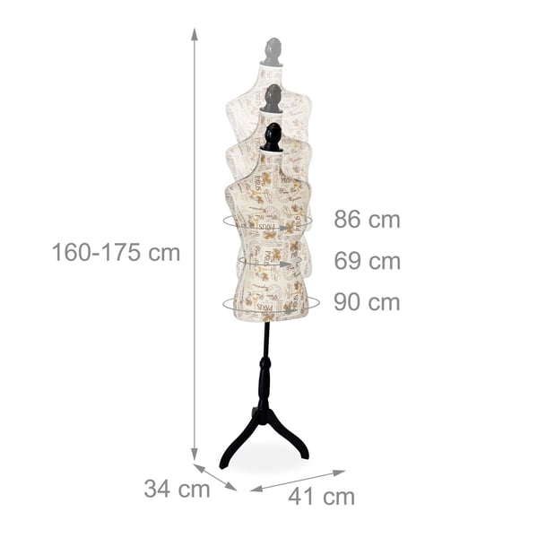 Mannekine, 165x41x34 cm, polyester, glasfiber, plastik, træ, Kodustaar