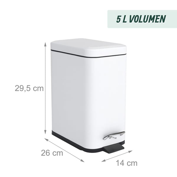Kylpyhuoneen roskakori, 29.5x26x14 cm, 5L, Useita värejä, Kodustaar