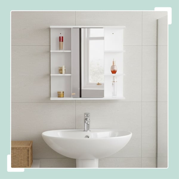 Spejlskab, 64x62x21 cm, MDF, glas