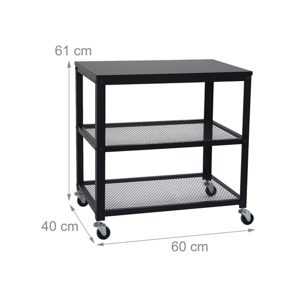Vogn, 61x60x40 cm, Sort, stål, MDF, spånplade, plastik, Kodustaar