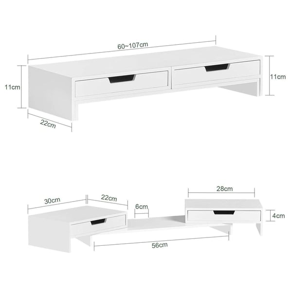 Monitorstativ, 60x22x11 cm, Brun
