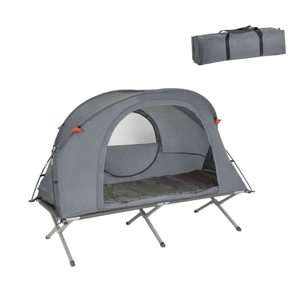 Sammenklappelig Camping Seng, 102.50x28.00x28.00 cm, Grå