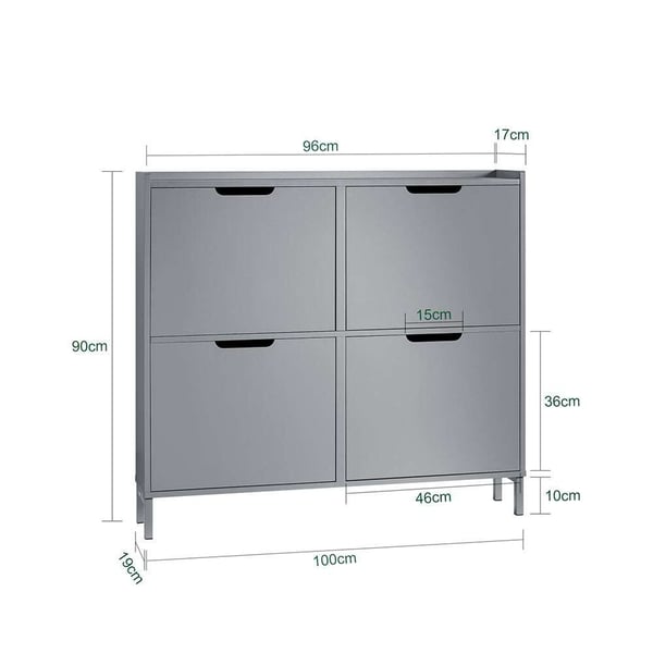 Sko Skab, FSR100, 100x19x90 cm, Hvid