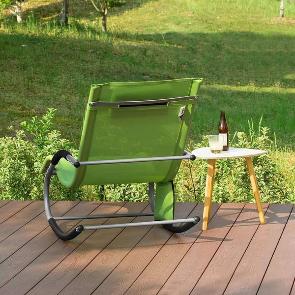 Grön 2-sits utomhusstol i textilene och stål, testad 150 kg