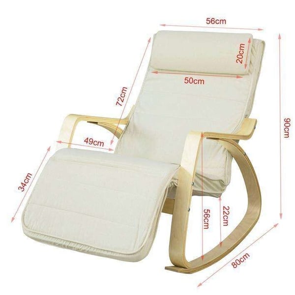 Keinutuoli, Istuinkorkeus 40 cm, Istuinsyvyys 49 cm, Beige