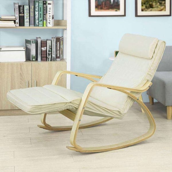 Keinutuoli, Istuinkorkeus 40 cm, Istuinsyvyys 49 cm, Beige