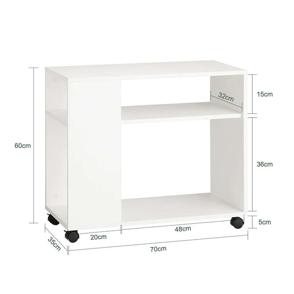 Rullende Opbevaringsbord, 70x35x60 cm