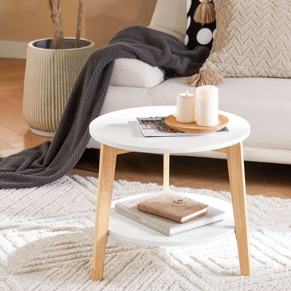 Kaffebordssats, Diameter 50 cm Höjd 45 cm, Vit