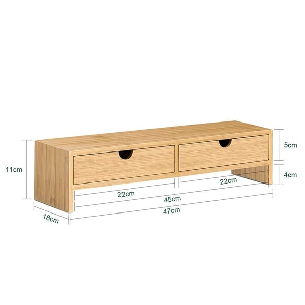 Monitorstativ, 47x18x11 cm, Natur