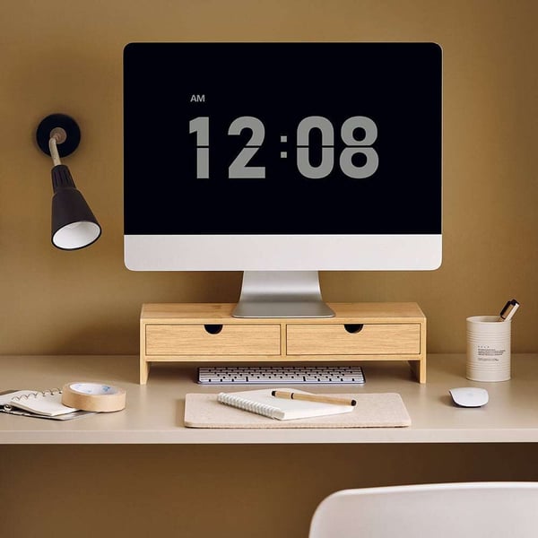Monitorstativ, 47x18x11 cm, Natur
