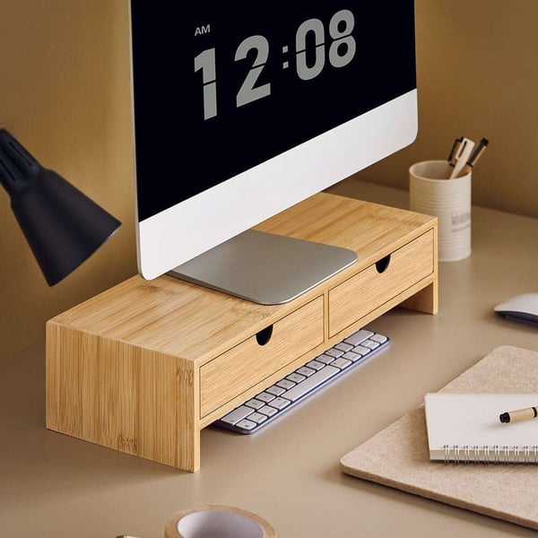Monitorstativ, 47x18x11 cm, Natur