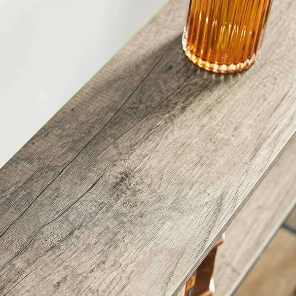 Konsolbord med trætop og metalramme, 120x20x77 cm, 50 kg