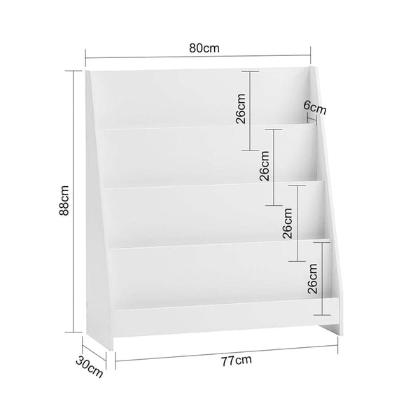 Bokhylla, KMB32-W, 30x88x80 cm, Vit
