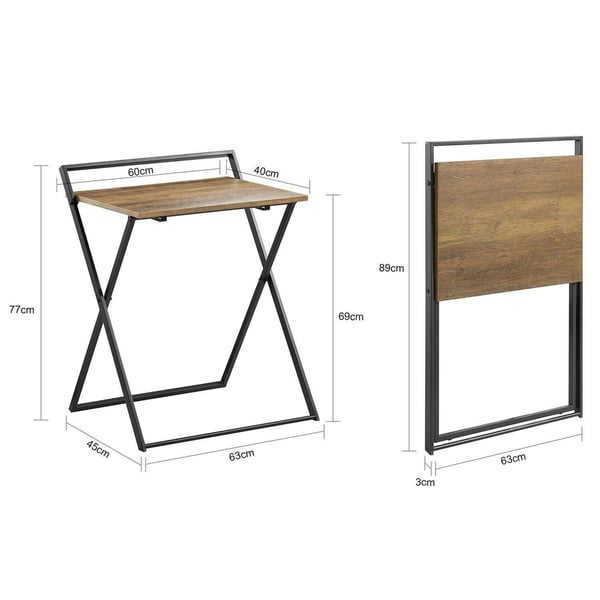 Foldbar Skrivebord, 63x45x77 cm, Hvid