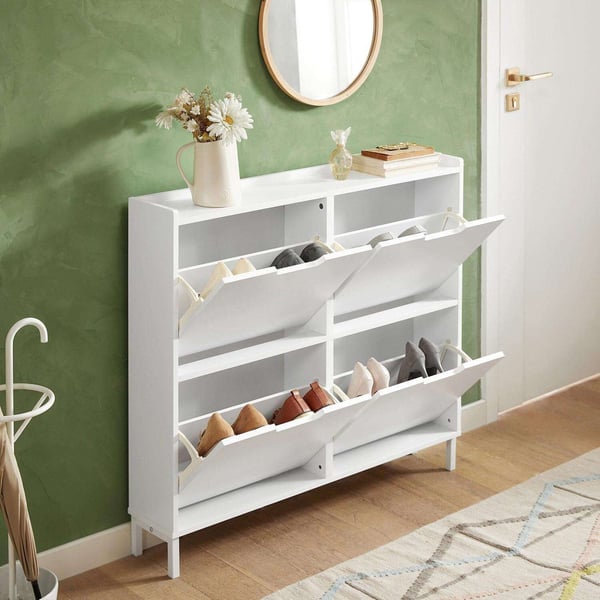 Sko Skab, FSR100-W, 100x19x91 cm, Hvid