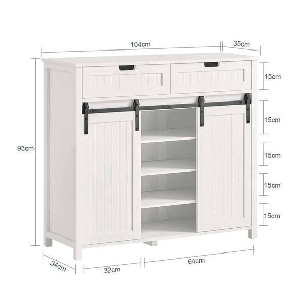 Display Skab, 104x35x93 cm, Hvid