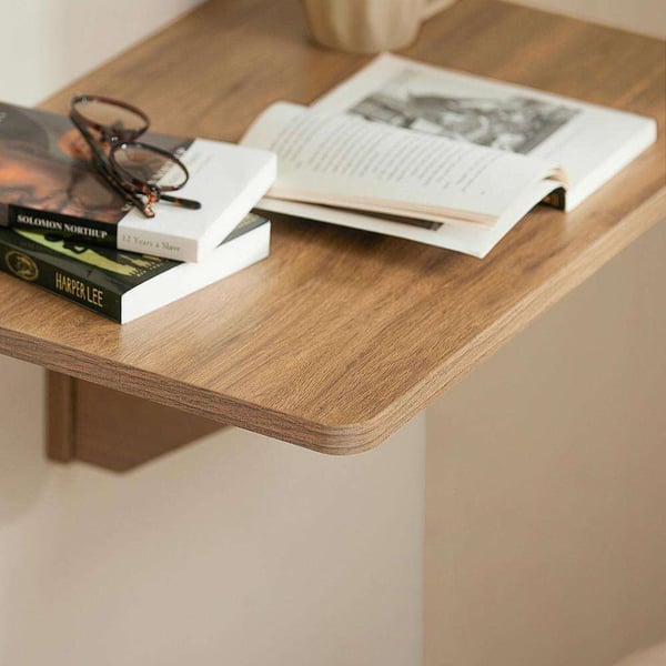 Vægmonteret Drop-Leaf Bord, 60x40 cm, Brun