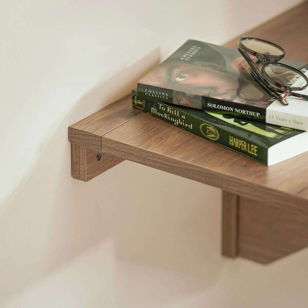 Vægmonteret Drop-Leaf Bord, 60x40 cm, Brun