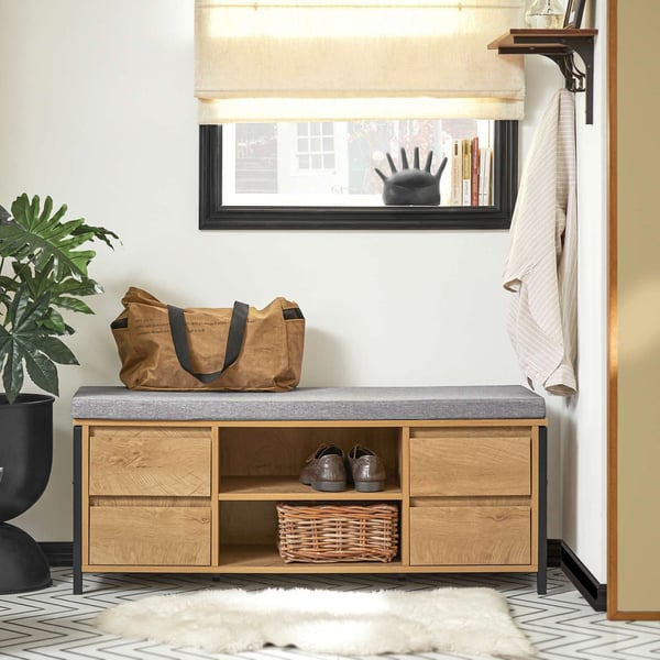 Skobænk, 110x35x45 cm, Brun