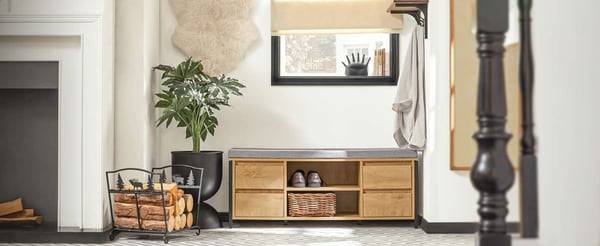 Skobænk, 110x35x45 cm, Brun