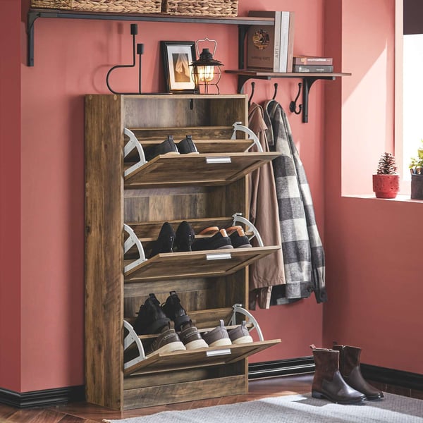 Sko Skab, FSR137-L-F, 60x23x115 cm, Brun