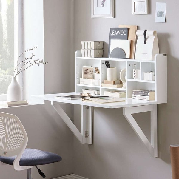 Foldbar Skrivebord, 90x60x78 cm, Hvid