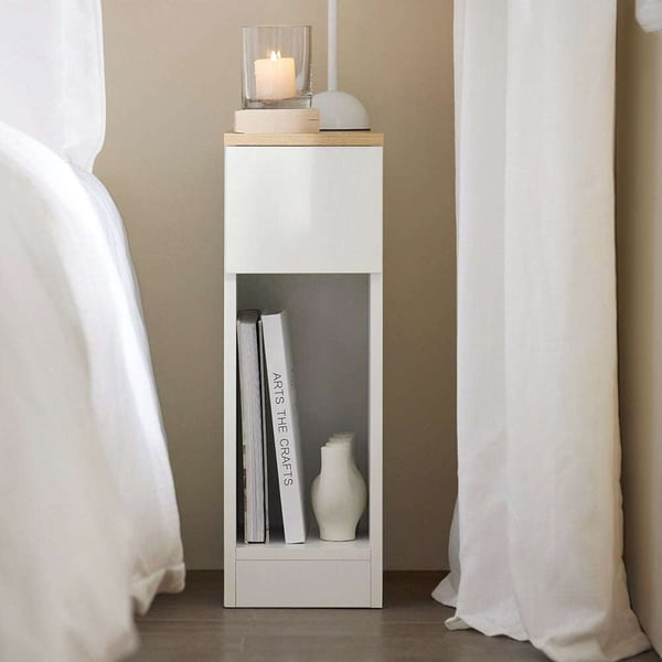 Natborde 2 stk., 20x35x60 cm, brun og hvid