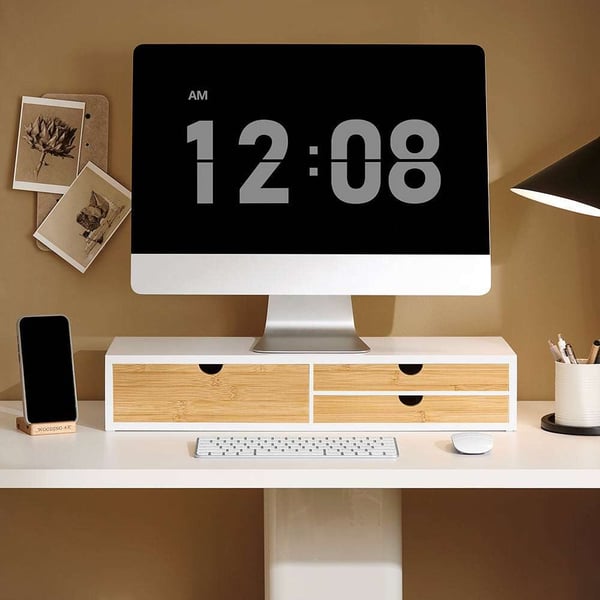 Monitorstativ, 60x22x11 cm, Brun