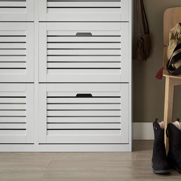 Sko Skab, FSR145-W, 115x30x112 cm, Hvid