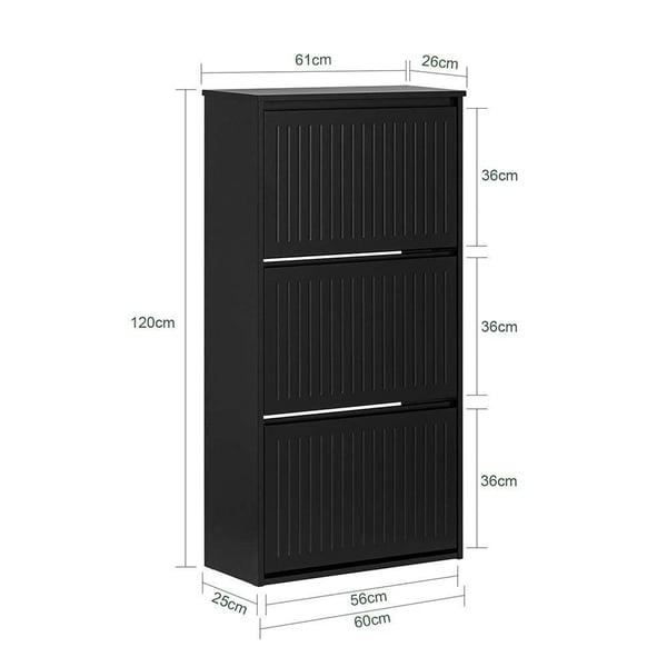 Sko Skab, FSR165-H-SCH, 26x120x61 cm, Brun