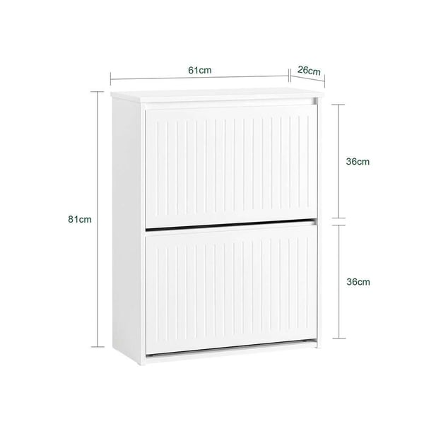 Skoskab, FSR165-K-W, 26x81x61 cm, Hvid