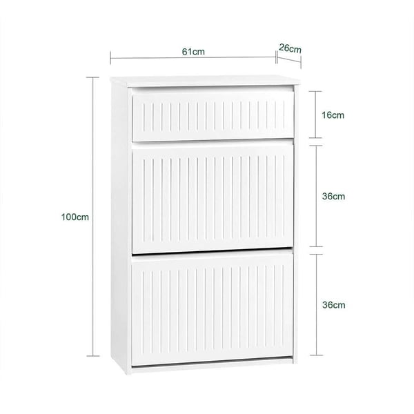 Skoskab, FSR165-W, 26x100x61 cm, Hvid